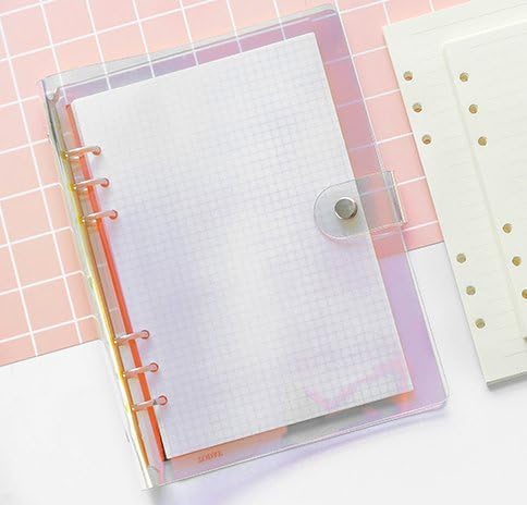 Index Tabs for A5/A6 6-Holes Cover Round Ring View Binder File Folder Loose Leaf Sheet Protectors (Laser Cover,