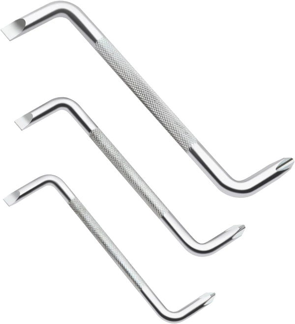 ROTATION 3pcs Offset Screwdriver Set with Magnetic Head, Z-type Screw Drive, Philips and Flathead