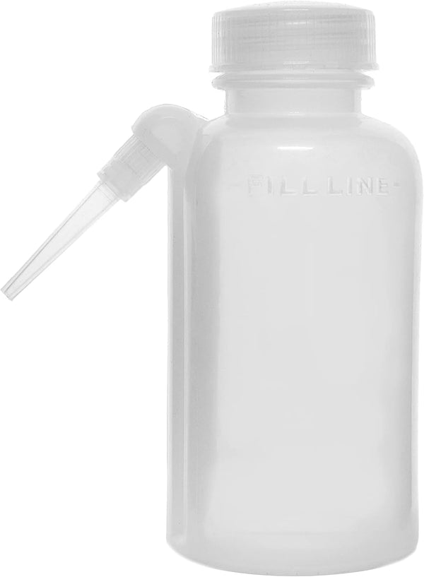 EISCO Wash Bottle, 250ml, Polyethylene, Translucent, Unbreakable, Screw Cap with Down Spout