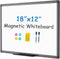 VIZ-PRO Magnetic Whiteboard/Dry Erase Board with Black Aluminium Frame, 18 X 12 Inches, includes 1 Eraser & 2 Markers