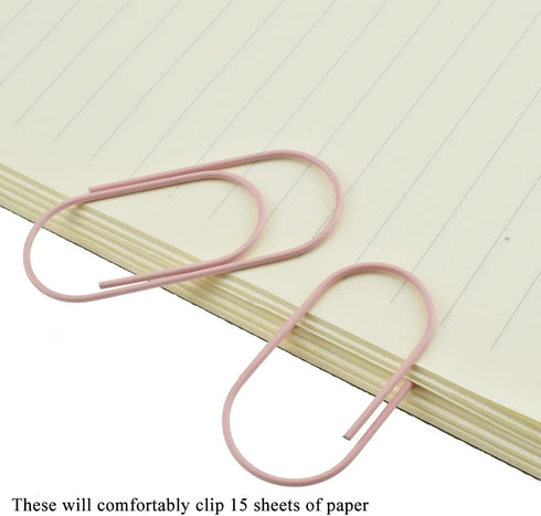 HAHIYO 30 Pack Pink Wide Paper Clips, 2 inches Vinyl Coated for Bookmarking and Organizing Home Office