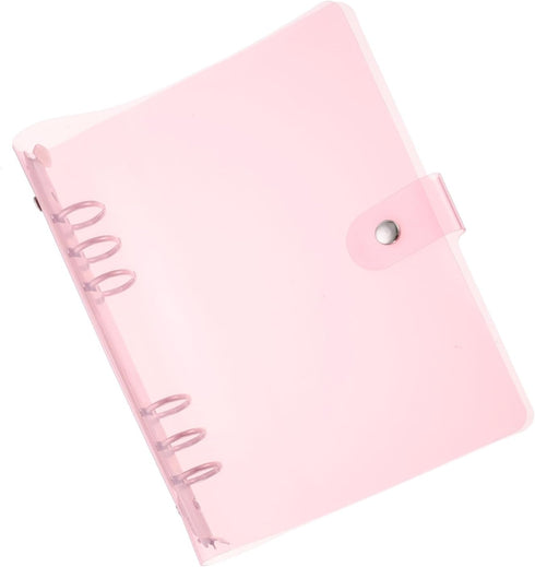 PATIKIL A5 Clear Binder Cover, Soft PVC, Loose Leaf Binder Protector, Refillable Notebook Shell, Pink