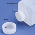 2 Pcs Plastic Lab Chemical Reagent Bottles, 16.9oz Square Sample Storage Container with Inner Ring Cover