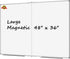 Lockways Large Magnetic Dry Erase Board, 48" x 36", Foldable Wall Mounted Whiteboard with Pen Tray for Business, Home