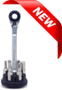 Prestacycle Prestaratchet Micro, Heavy-Duty Mini Ratchet & 1/4 Bits for Bike Repair & Maintenance, 40Nm Small Ratchet & Screwdriver with 6 Hex Bit Set, with Round Bit Holder & Tool Stand by Prestacycle