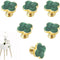 6 Pcs Green Clover Cabinet Knobs, Dresser Pulls, Cupboard Handles, Jewelry Box Drawer Wardrobe Door Handles
