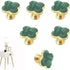 6 Pcs Green Clover Cabinet Knobs, Dresser Pulls, Cupboard Handles, Jewelry Box Drawer Wardrobe Door Handles