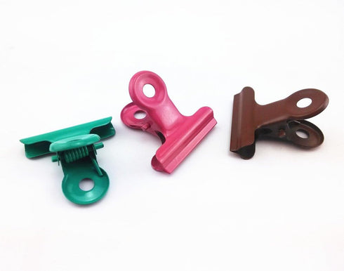yueton 20pcs Mixed Color Metal Bulldog Clips, Utility Paper Clips, Hinge Clips for Home and Office Use