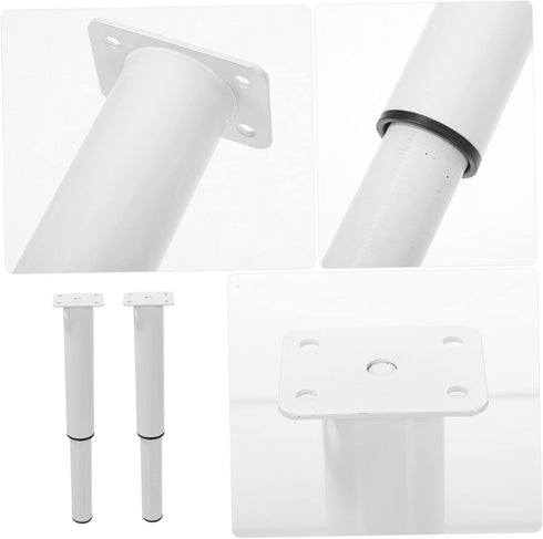 2pcs HOMSFOU Metal Bed Support Legs Adjustable Desk Legs for Couch Sofa Dresser Cabinet Tv Stand Skidproof Rubber Feet