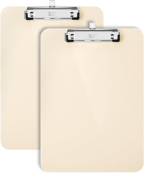Mr. Pen Plastic Clipboard, 12.5” x 9”, 2 Pack Ivory Clipboards for Kids & Adults, Teacher and Cute Clipboards