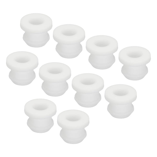 MECCANIXITY 10Pcs White Snap Rubber Grommet Plug Mount, Dia 9mm ID 6.2mm Seal for Electrical Box Cable Pipe