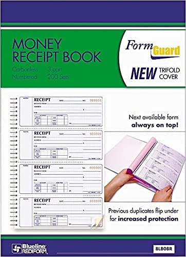 Rediform 8L808R 2 3/4 7 100 Sets Money Receipt Book x Carbonless Triplicate