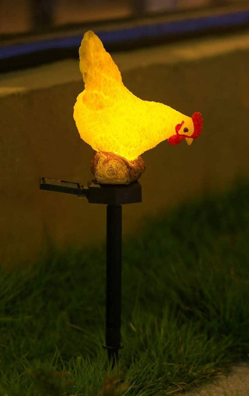Solar Chicken Lights, Decorative Outdoor Chicken Statue Solar Light for Garden Decor
