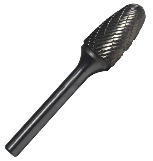 Drill America SF-4 Carbide Burr/Rotary File Tree Radius End Double Cut for Die Grinder 7/16" Dia. x 1" Cut Length