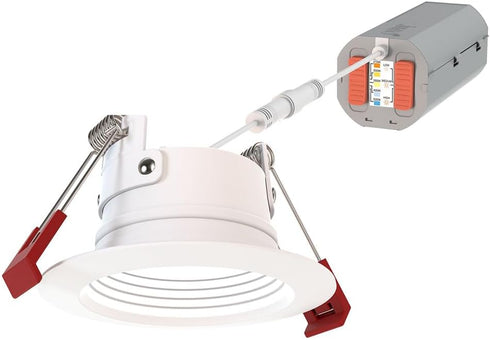 WF2 ALO25 SWW5 90CRI 120 M6 2-Inch, Juno Dreg B MW Canless Wafer Recessed LED Downlight, Deep Regressed Baffled Trim