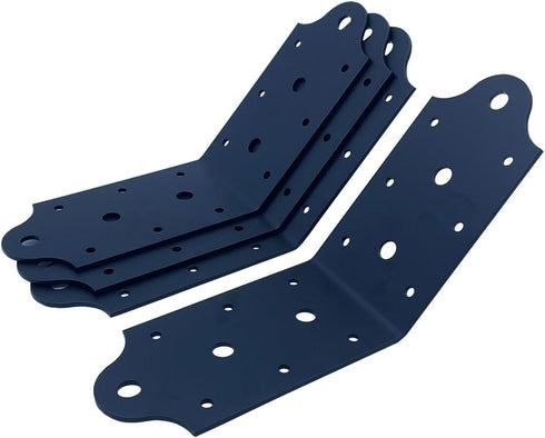 4 Pcs Heavy Duty Flush Inside 45-Degree Angle Bracket, 135 Degree Steel Tie Plate Connector for Post and Beam