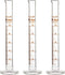StonyLab 3-Pack Borosilicate Glass Graduated Cylinder, 10ml Heavy Wall Measuring Cylinder