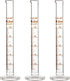 StonyLab 3-Pack Borosilicate Glass Graduated Cylinder, 10ml Heavy Wall Measuring Cylinder