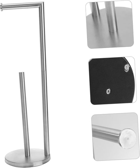 Vertical Paper Towel Holder Stand Storage Roll Paper Rack for Bathroom Kitchen Living Room Practical Design