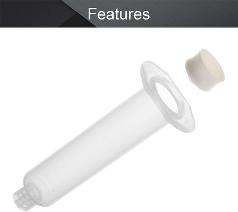 Utoolmart Air Distribution Tube, 10cc Adhesive Syringes Tube Sleeve, Plastic Syringe Dispensing with Piston, 4 Pcs