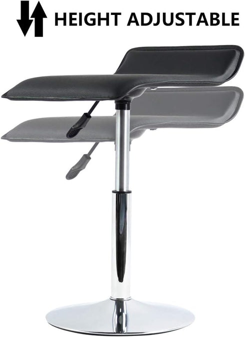 FURWOO Counter Short Square PU Leather Office Chair Height Adjustable Mini Stool for SPA Salon Stool Small Black