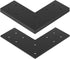4 Pcs Flat L Tie Plates for 4x4, 6x6 Post, 3"W x 7-1/2"L, Flat Corner Brace L Shaped Beam Connector