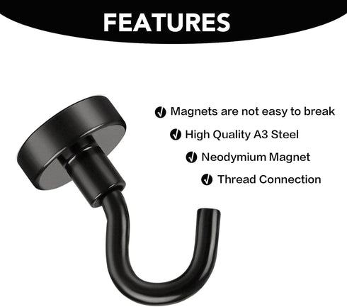 E BAVITE Magnetic Hooks, 30Lbs Heavy Duty with Epoxy Coating, 15 Pack, for Home, Kitchen, Office, Garage