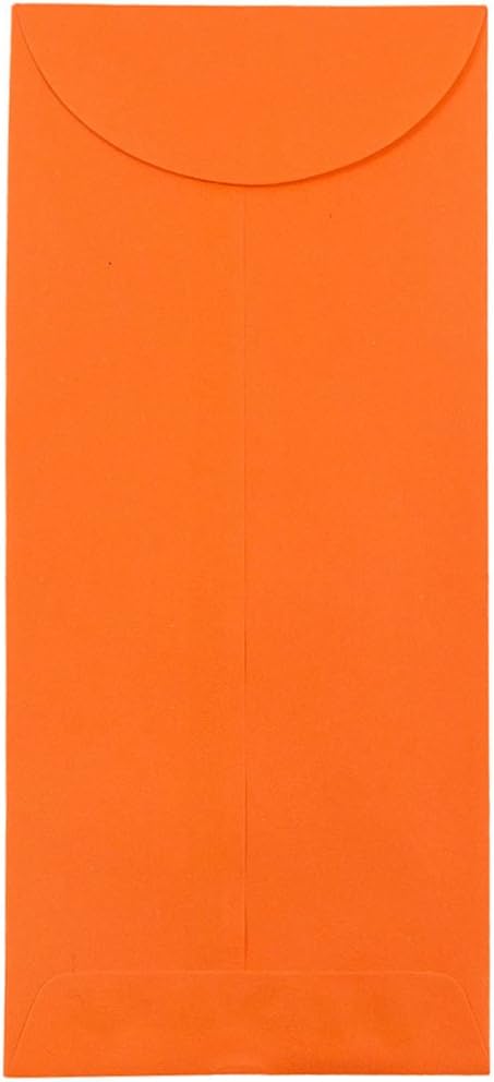JAM PAPER #12 Policy Business Colored Envelopes, 4 3/4 x 11, Orange Recycled, 50/Pack