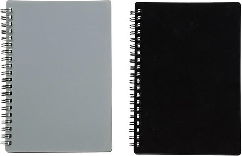 Juvale 2-Pack Spiral Password Keeper Book, Password Notebook with Alphabetical Tabs, Gray/Black (80 Lined Pages)