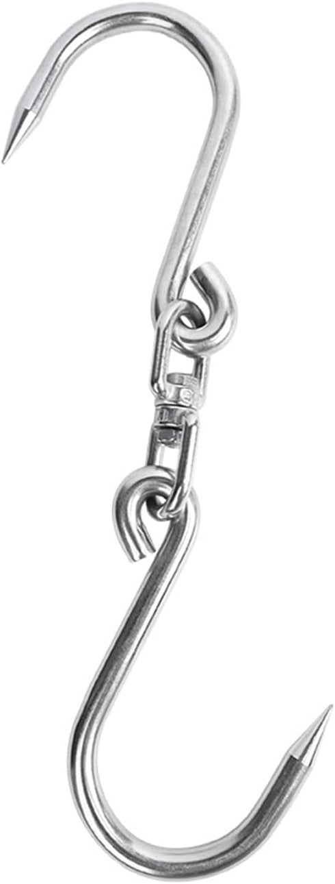 SATONBEYI 1pcs Swiveling Meat Hooks for Hanging, 11.8 Inches Stainless Steel Butcher Hook