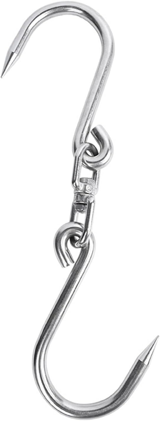 SATONBEYI 1pcs Swiveling Meat Hooks for Hanging, 11.8 Inches Stainless Steel Butcher Hook