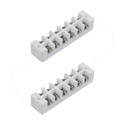 6 Way TB Ceramics Terminal Blocks, 250V High Temp Porcelain Ceramic Connectors,