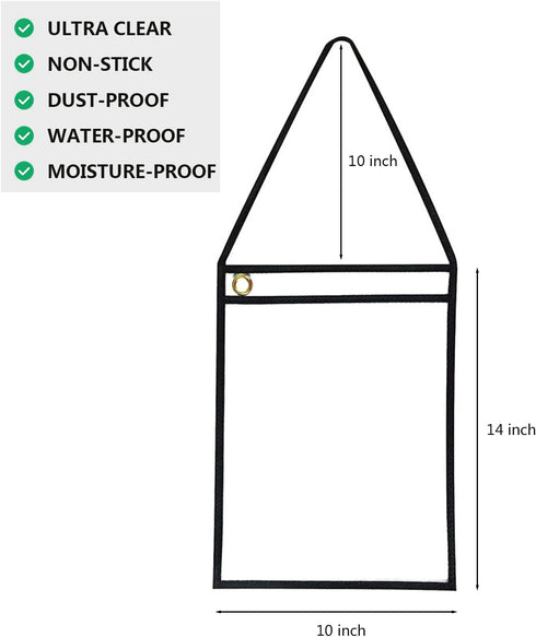 Merkaunis 50 Pack 9 12 Shop Ticket Holders Job Ticket Holders Work Order Holder Pockets, x Dry Erase Pocket Work Order
