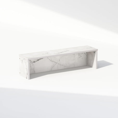 Furinno Classic 23-Inch Desk Organizer - Marble White Shelf Organizer Storage & Display Stand