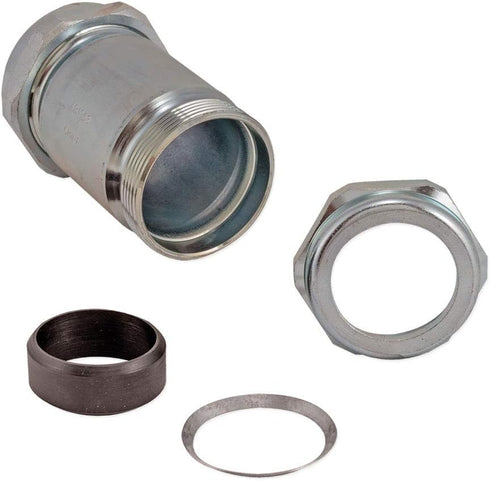 Eastman 5 Inch Long Pattern Compression Coupling, 1-1/2 Inch IPS, Galvanized Steel, Model EZ-20570