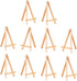 Tofficu 10pcs Wooden Art Easel Tabletop Mini Easel Stand for Home Decoration, Lock and Key Charms, Bamboo Pine