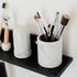 Natural Marble Pencil Pen Holder Stand for Desk, Makeup Brush Cup, Durable Office & Home Organizer, White