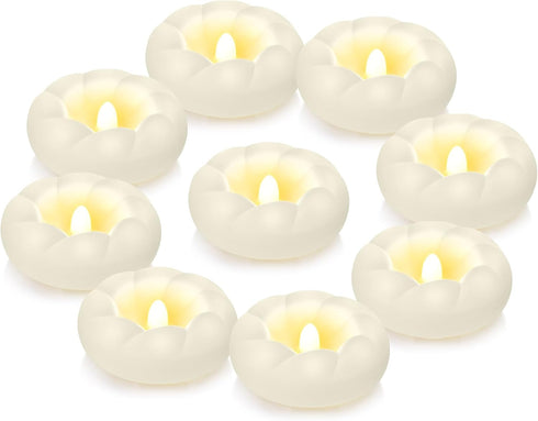 PUNPUBA 36pack Flameless Led Floating Candles, 3 Plastic Tealights Battery Operated Flickering 100+