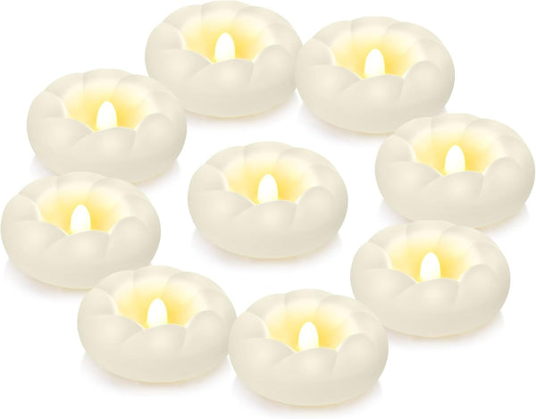 PUNPUBA 36pack Flameless Led Floating Candles, 3 Plastic Tealights Battery Operated Flickering 100+