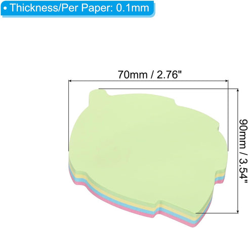 PATIKIL 3.5 x 2.7 Inch Leaf Shape Sticky Notes, 12 Pads Cute Self-Stick Memo Pads Bright Colorful 100 Sheets/Pad for Home Office, 4 Colors