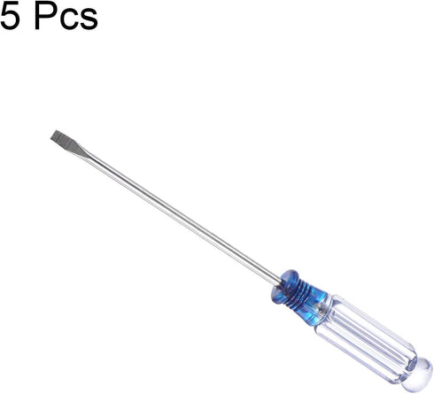 uxcell Mini Slotted Screwdriver, 3.0mm Flat Head 127mm Length, 5 Pcs for Small Appliances Repair