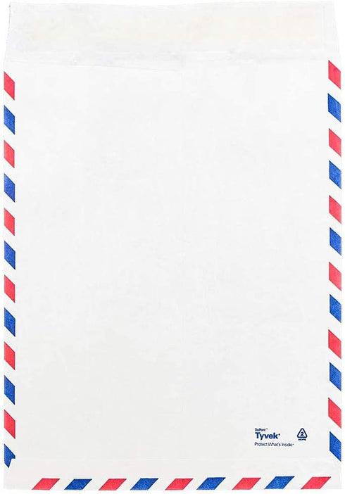 JAM PAPER Tyvek Tear-Proof Open End Catalog Envelopes - 9 x 12 - White Airmail, 50/Pack