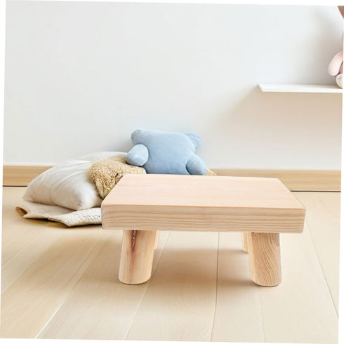 Generic 2pcs Wooden Step Stool Foot Stool for Portable Design for Dining Table Study Desk and Shoe Changing Sturdy