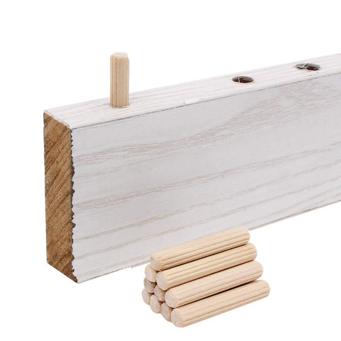 100 Pack 1/4" Wood Dowel Pins Straight Grooved Pins for Furniture, Door, and Art Projects (1/4 in)