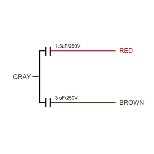 uxcell Ceiling Fan Capacitor CBB61 1.5/3uF 250V AC 3 Wires for Electric Fan Pump Motor Generator