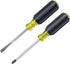 Klein Tools 85442 2-Piece Screwdriver Set, Made in USA, Cushion Grip, Heat Treated, #2 Phillips and 1/4 Keystone