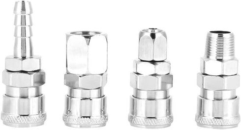 8Pcs C Type Quick Fitting 1/4 Inch Zinc Alloy Pneumatic Connector Socket and Plug Kit Parts for Air Hose