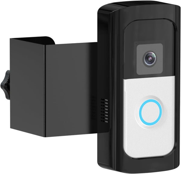 Anti-Theft Video Doorbell Mount, No Drilling Door Bracket for Video Doorbell 2/2020 Release (Black)