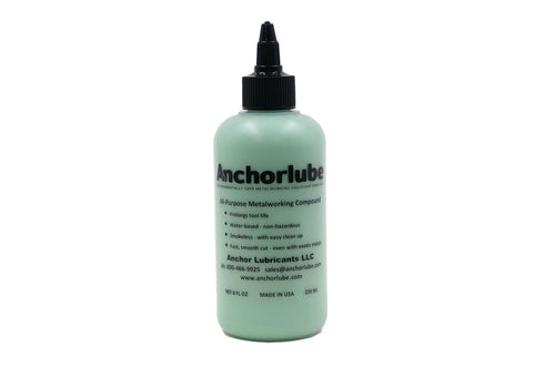 Anchorlube All-Purpose Metalworking Compound 8oz - Water-Based Cutting Fluid for Drilling, Tapping,
