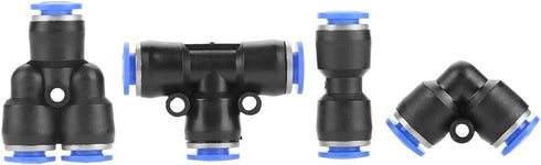 40Pcs Quick Connect Push in to Connect Water Tube Fitting, 1/4" Air Push Quick Fittings, 4 Shapes